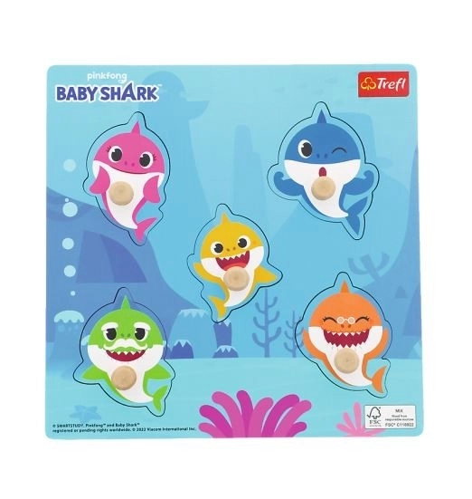 TREFL Dřevěná vkládačka Baby Shark