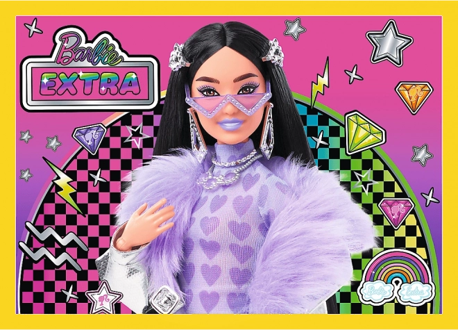 Puzzle 4v1 Šťastný svět Barbie 28,5x20,5cm v krabici 28x28x6cm