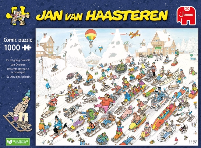 Puzzle Jan van Haasteren Všechno jede z kopce 1000 dílků