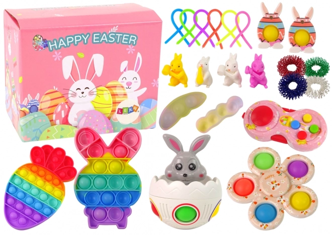 Velikonoční Fidget Toys Pop It sada 25 kusů
