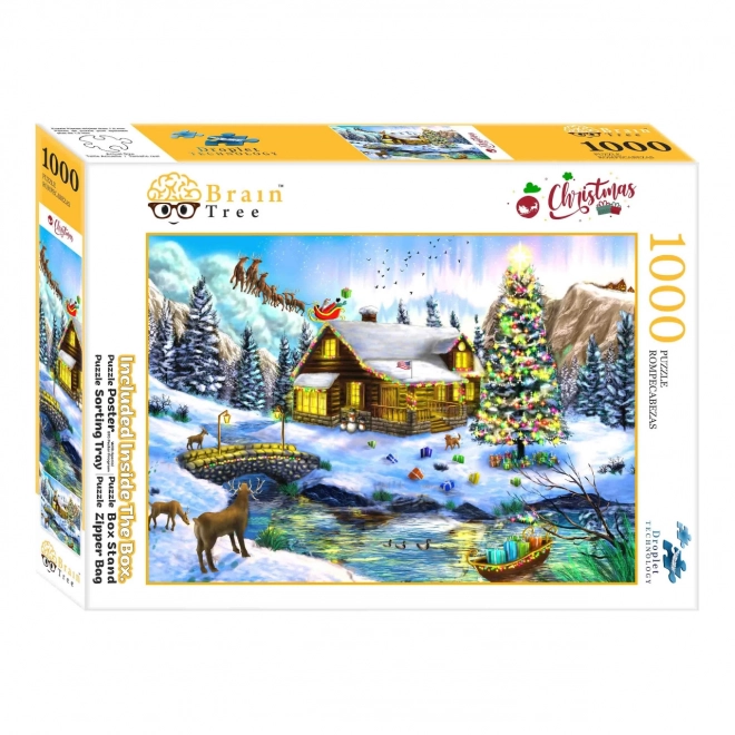 Puzzle Vánoční scénérie 1000 dílků Brain Tree