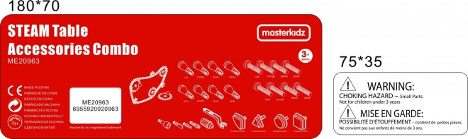 Masterkidz stavební sada příslušenství s kolíčky, šroubky a nástroji - 352 ks