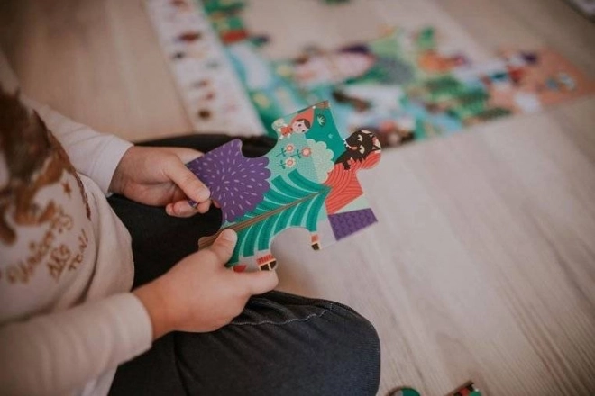 JANOD Pozorovací puzzle v kufříku Pohádky 24 dílků