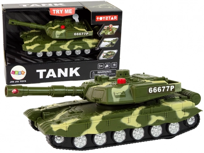Vojenský tank Drive Fricative Sound Lights