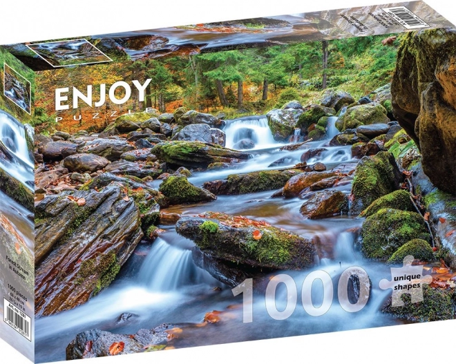 Užijte si puzzle Lesní říčka na podzim 1000 dílků