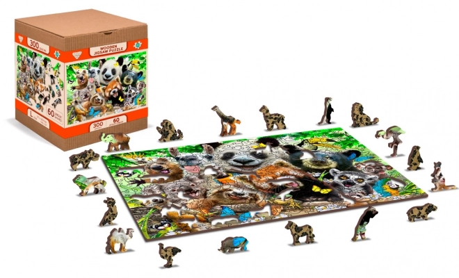 Dřevěné puzzle medvědí ráj