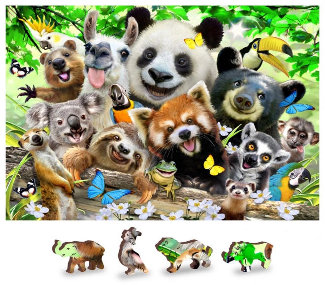 Dřevěné puzzle medvědí ráj