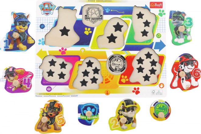 Tlapková patrola dřevěné střední puzzle 8 dílků