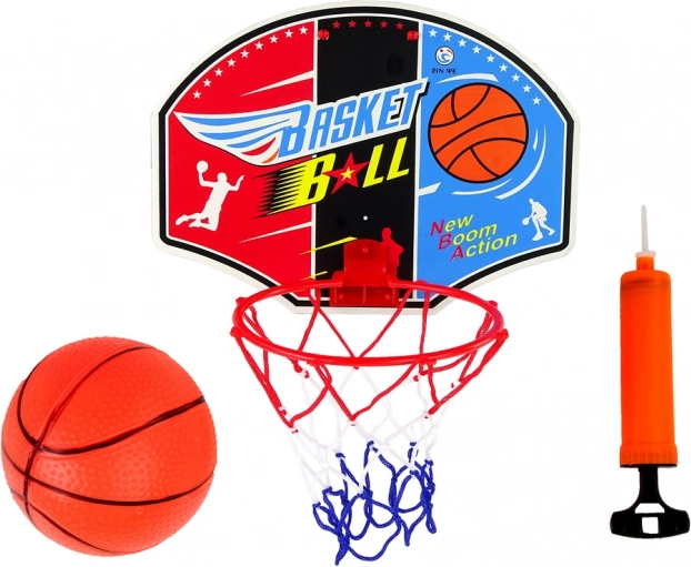 Mini basketbalový set s tabulí, obroučkou, míčem a pumpičkou