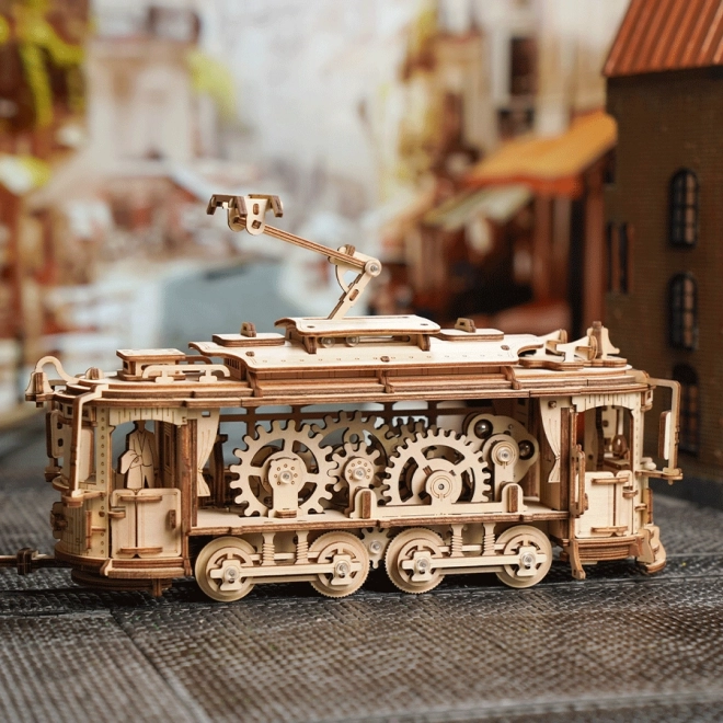 RoboTime 3D dřevěné mechanické puzzle Tramvaj