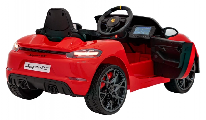 Elektrické autíčko Porsche 718 s MP4 audio panelem – Červené