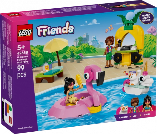 Lego Friends Zábava u bazénu s jednorožcem a plameňákem