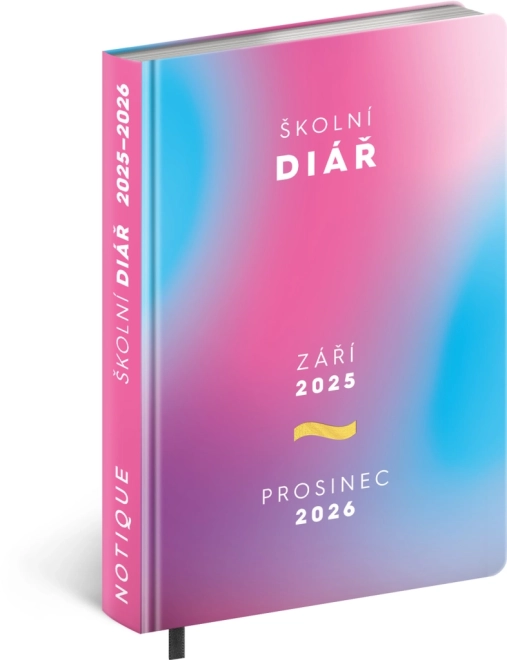 Školní diář Růžový září 2025 – prosinec 2026