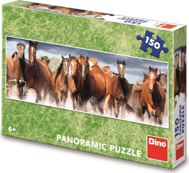 Puzzle Koně ve vodě - Panorama 150 dílků