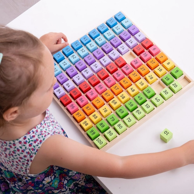 Edukativní hračka Bigjigs Toys – Dřevěná čísla v zásobníku