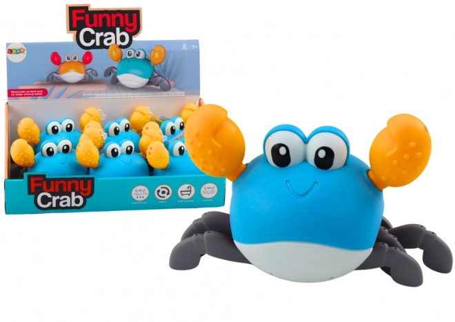 Koupací hračka natahovací krab modrý