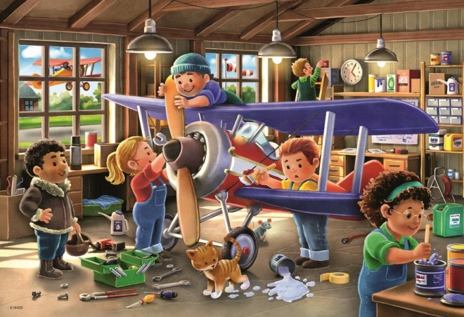 Puzzle Staň se opravářem letadel a vlaků 2x24 dílků