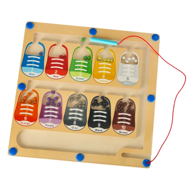 Magnetická vzdělávací tabule montessori na třídění barevných kuliček 30 x 30 cm