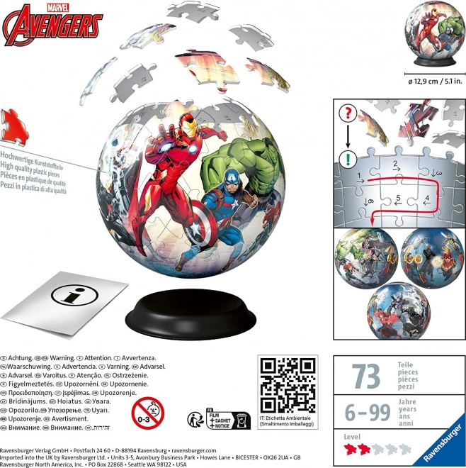Puzzle-Ball Marvel: Avengers 72 dílků