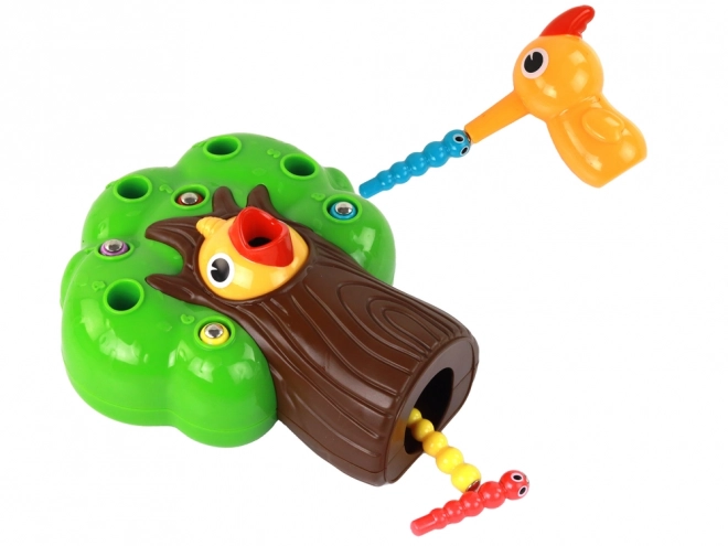 Magnetická házená Chyť červa Nakrm ptáčka