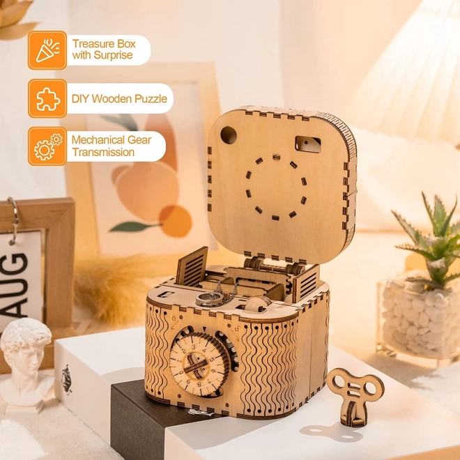 RoboTime 3D dřevěné mechanické puzzle Šperkovnice
