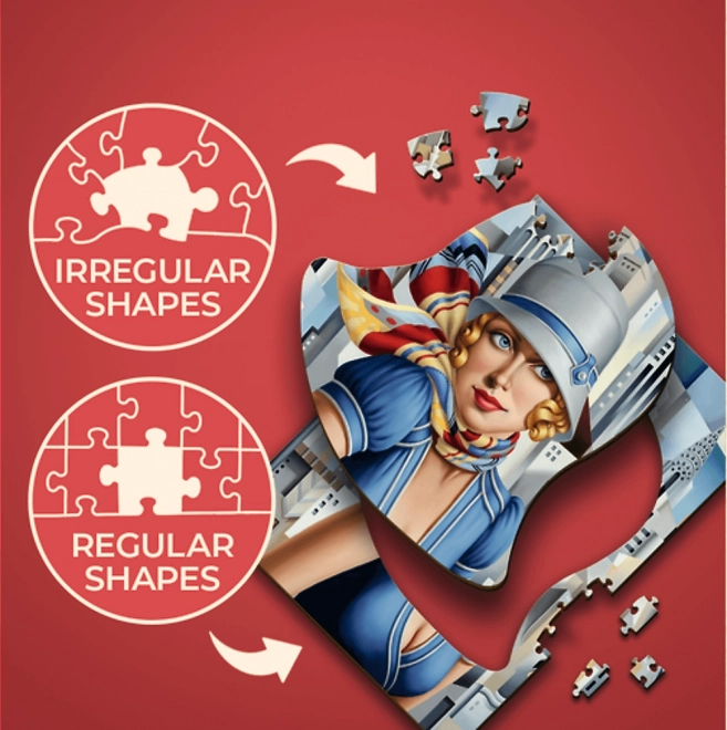 Dřevěné puzzle Art Léto ve městě