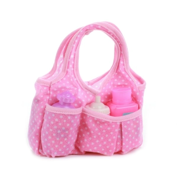 Taška pro panenky s doplňky plast v plastové krabičce 17x12x7cm