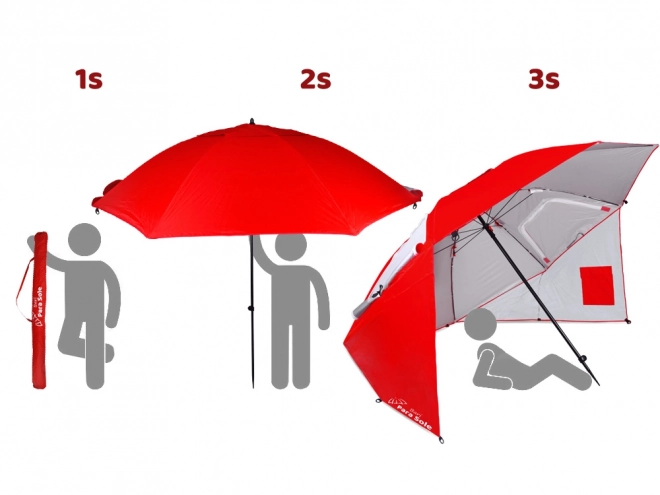 Plážový slunečník Sopot s ochranou UPF 50+ – Červená