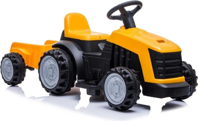 Traktor s přívěsem na akumulátor žlutý