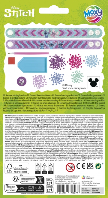 Diamantové malování - výroba náramků s motivem Stitch