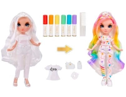Duhová vysoká barva a vytvoření módní DIY panenky