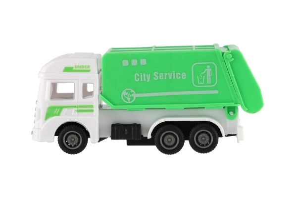 Auto městské služby plast 12cm na zpětné natažení 4 druhy 12ks v boxu