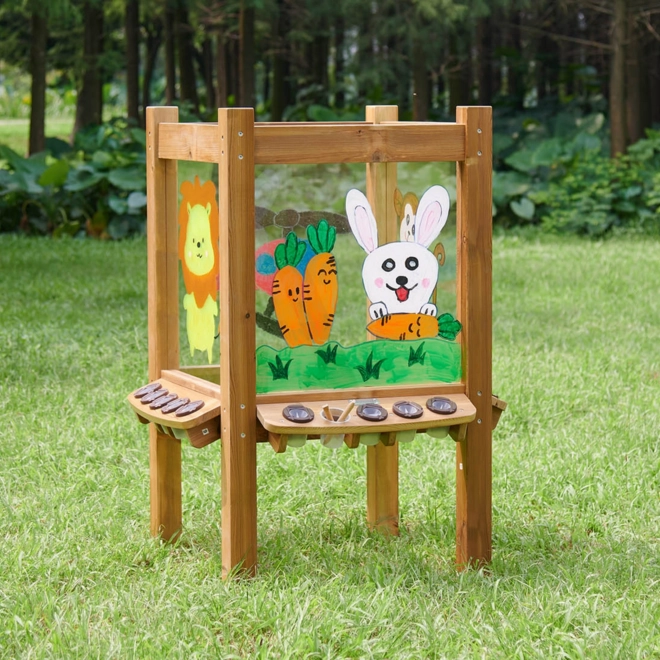 Masterkidz 4stranná průhledná akrylová tabule na malování s kelímky