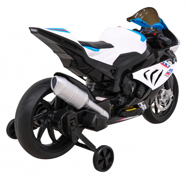 Dětská bateriová motorka BMW HP4 Bílá + pomocná kolečka + pomalý start + EVA + MP3 LED