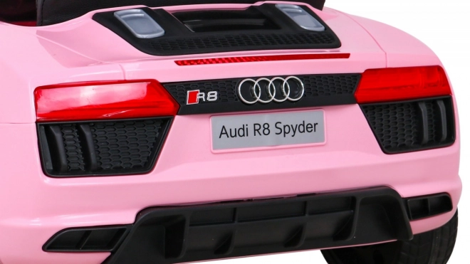 Audi R8 na baterie pro děti Růžová + Dálkové ovládání + EVA + Pomalý start + MP3 LED