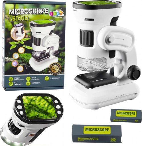 Digitální dětský mikroskop s displejem HD 200×–1000×