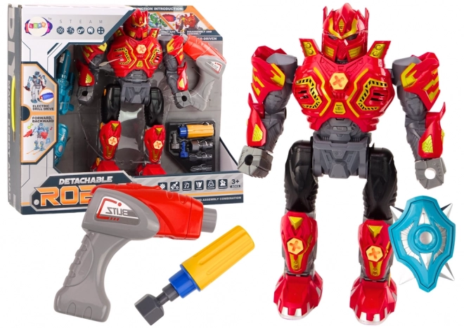 Šroubovák Robot zbraň vrtačka Světla Zvuk Červená