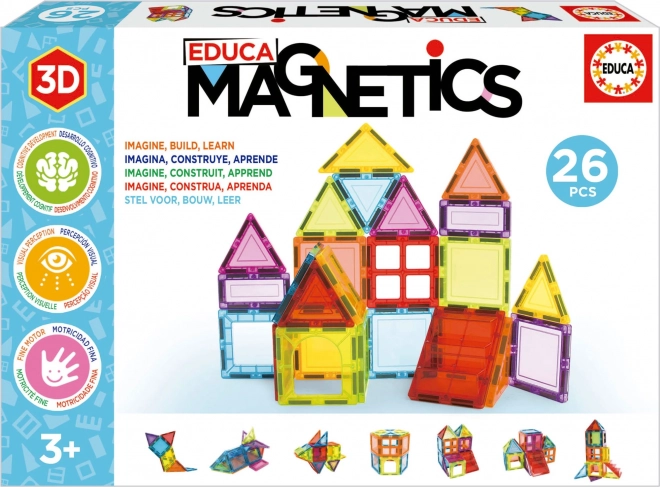 EDUCA Magnetická stavebnice Magnetics 26 díků