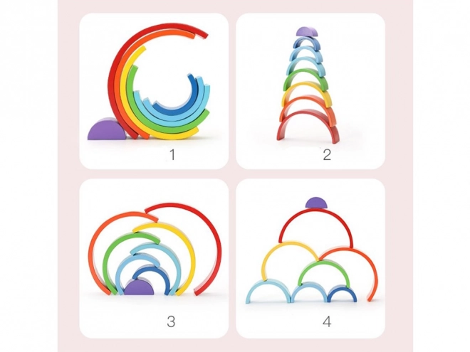 Dřevěná skládačka Duha s úkoly - Montessori hračka