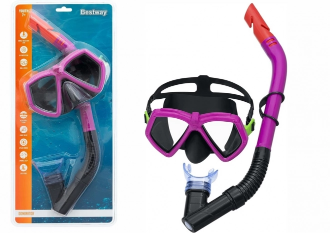 Růžový potápěčský set s maskou a šnorchlem