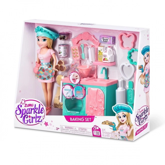 Pečící sada Sparkle Girlz s panenkou 27 cm