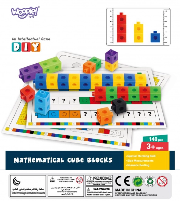 Woopie matematická stavebnice s kostkami a vzory 148 dílů