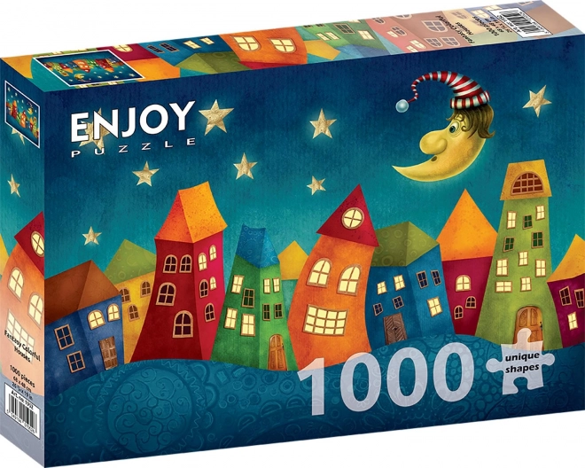 ENJOY puzzle vybarvené domečky – 1000 dílků