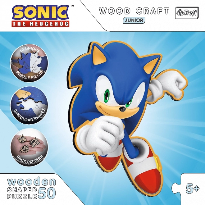 Dřevěné puzzle Sonic 50 dílků