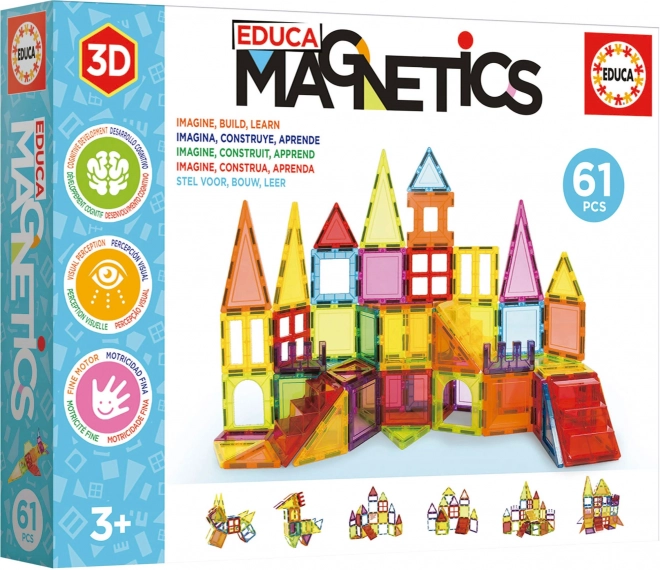 EDUCA Magnetická stavebnice Magnetics 61 díků
