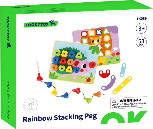 Tooky Toy víceúčelová tabule s barevnými šroubky pro učení tvarů