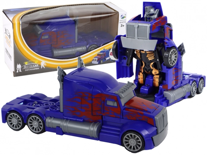 Robotické auto Optimus Prime modrý Tir