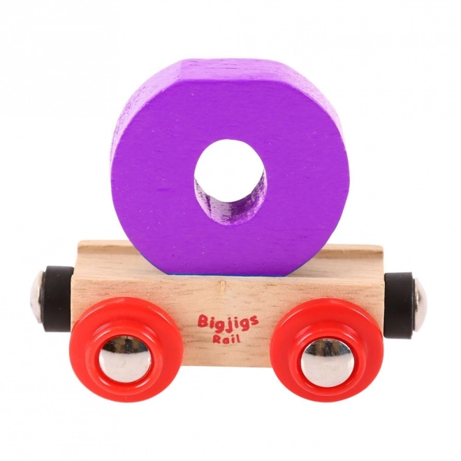 Bigjigs Rail Vagónek dřevěné vláčkodráhy - Písmeno O