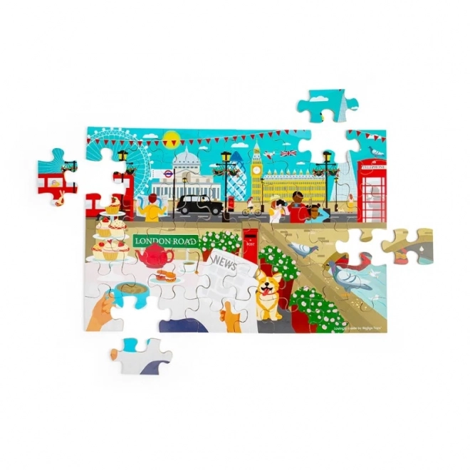 Dřevěné podlahové puzzle Londýn