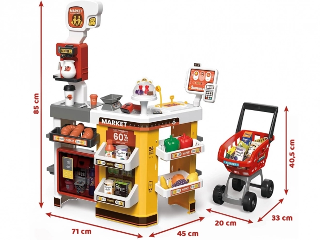 Velká cukrárna supermarketu + příslušenství vozíku ZA4638
